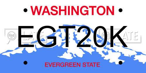 EGT20K Washington License Plate