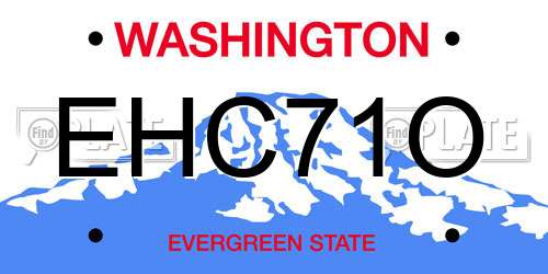 EHC71O Washington License Plate