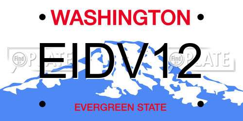 EIDV12 Washington License Plate
