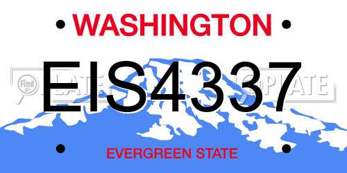 EIS4337 Washington License Plate