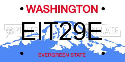 EIT29E Washington License Plate