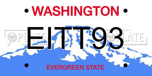 EITT93 Washington License Plate