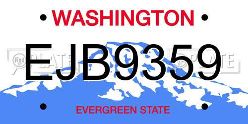 EJB9359 Washington License Plate