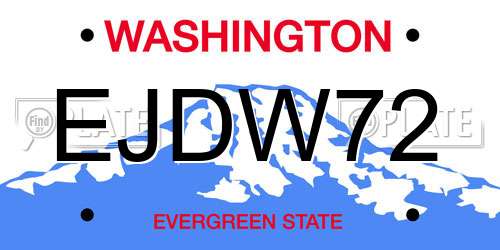 EJDW72 Washington License Plate