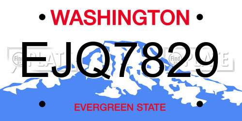 EJQ7829 Washington License Plate