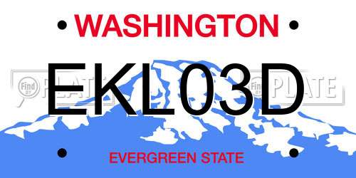 EKL03D Washington License Plate