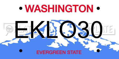 EKLO30 Washington License Plate