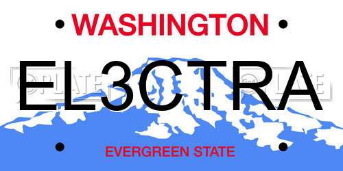 EL3CTRA Washington License Plate