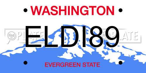 ELDI89 Washington License Plate