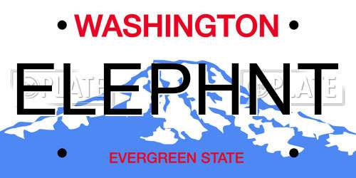 ELEPHNT Washington License Plate