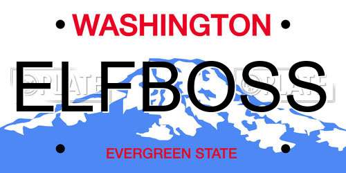 ELFBOSS Washington License Plate
