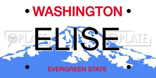 ELISE Washington License Plate