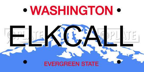 ELKCALL Washington License Plate