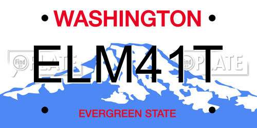 ELM41T Washington License Plate