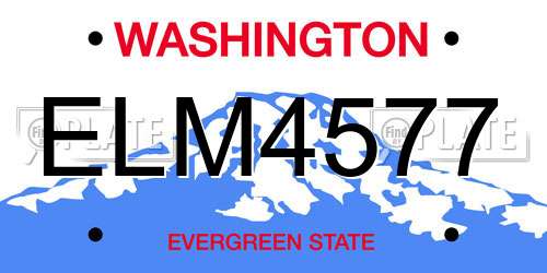ELM4577 Washington License Plate