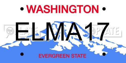 ELMA17 Washington License Plate