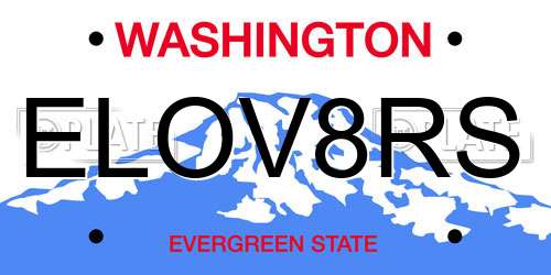 ELOV8RS Washington License Plate