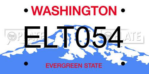 ELT054 Washington License Plate