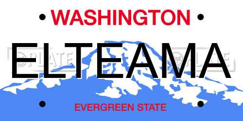 ELTEAMA Washington License Plate