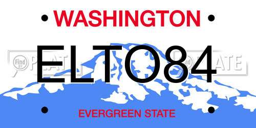 ELTO84 Washington License Plate