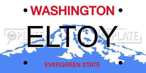 ELTOY Washington License Plate