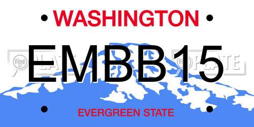 EMBB15 Washington License Plate