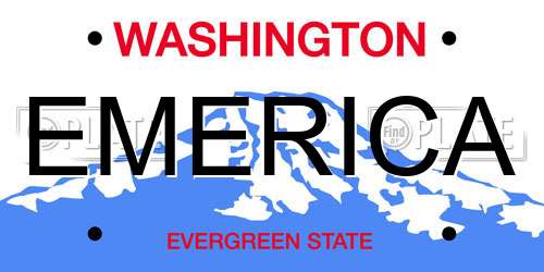 EMERICA Washington License Plate