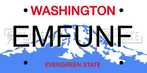EMFUNF Washington License Plate