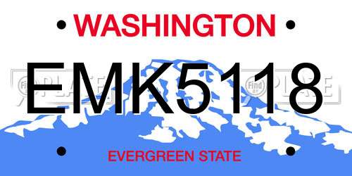EMK5118 Washington License Plate