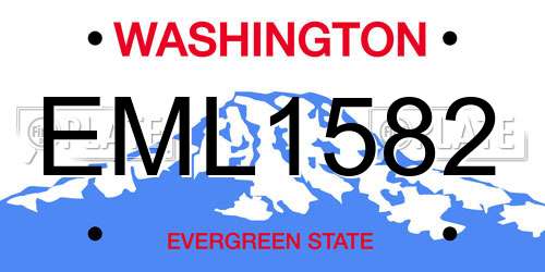 EML1582 Washington License Plate