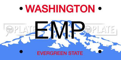 EMP Washington License Plate