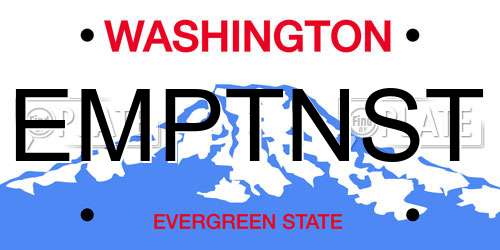 EMPTNST Washington License Plate