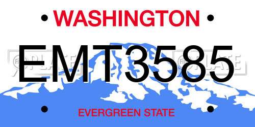 EMT3585 Washington License Plate