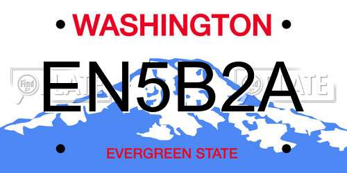 EN5B2A Washington License Plate