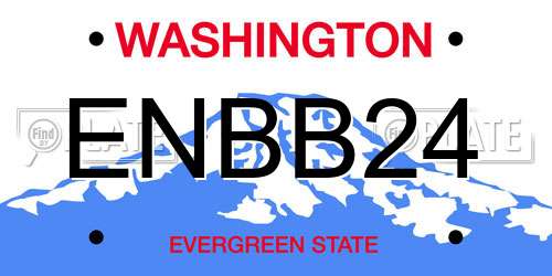 ENBB24 Washington License Plate