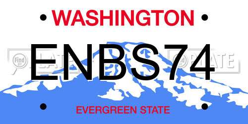 ENBS74 Washington License Plate