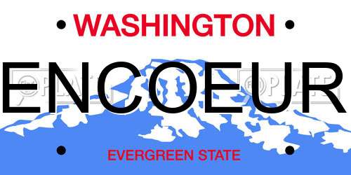 ENCOEUR Washington License Plate