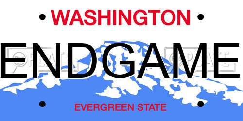 ENDGAME Washington License Plate