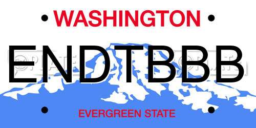 ENDTBBB Washington License Plate