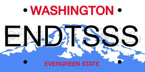 ENDTSSS Washington License Plate