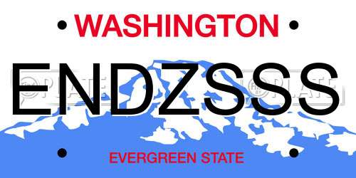 ENDZSSS Washington License Plate