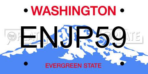 ENJP59 Washington License Plate