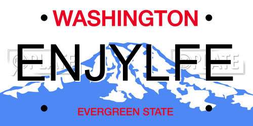 ENJYLFE Washington License Plate