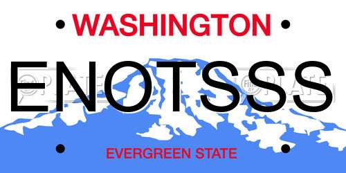 ENOTSSS Washington License Plate