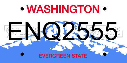 ENQ2555 Washington License Plate