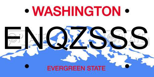ENQZSSS Washington License Plate