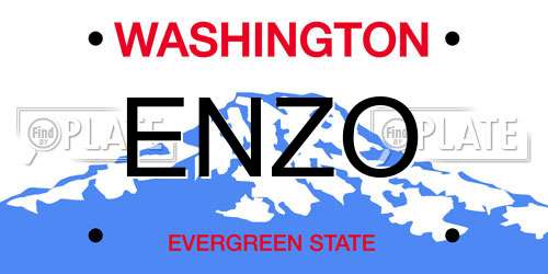 ENZO Washington License Plate