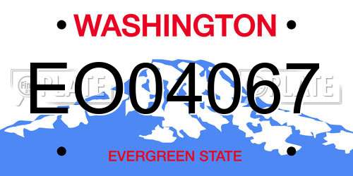 EO04067 Washington License Plate