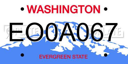 EO0A067 Washington License Plate