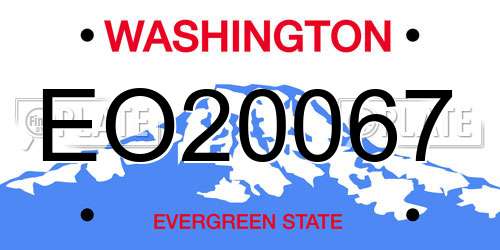 EO20067 Washington License Plate